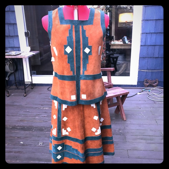Dresses & Skirts - Suede Native American Inspired Two Piece Set